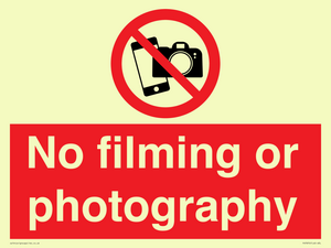 No filming or photography